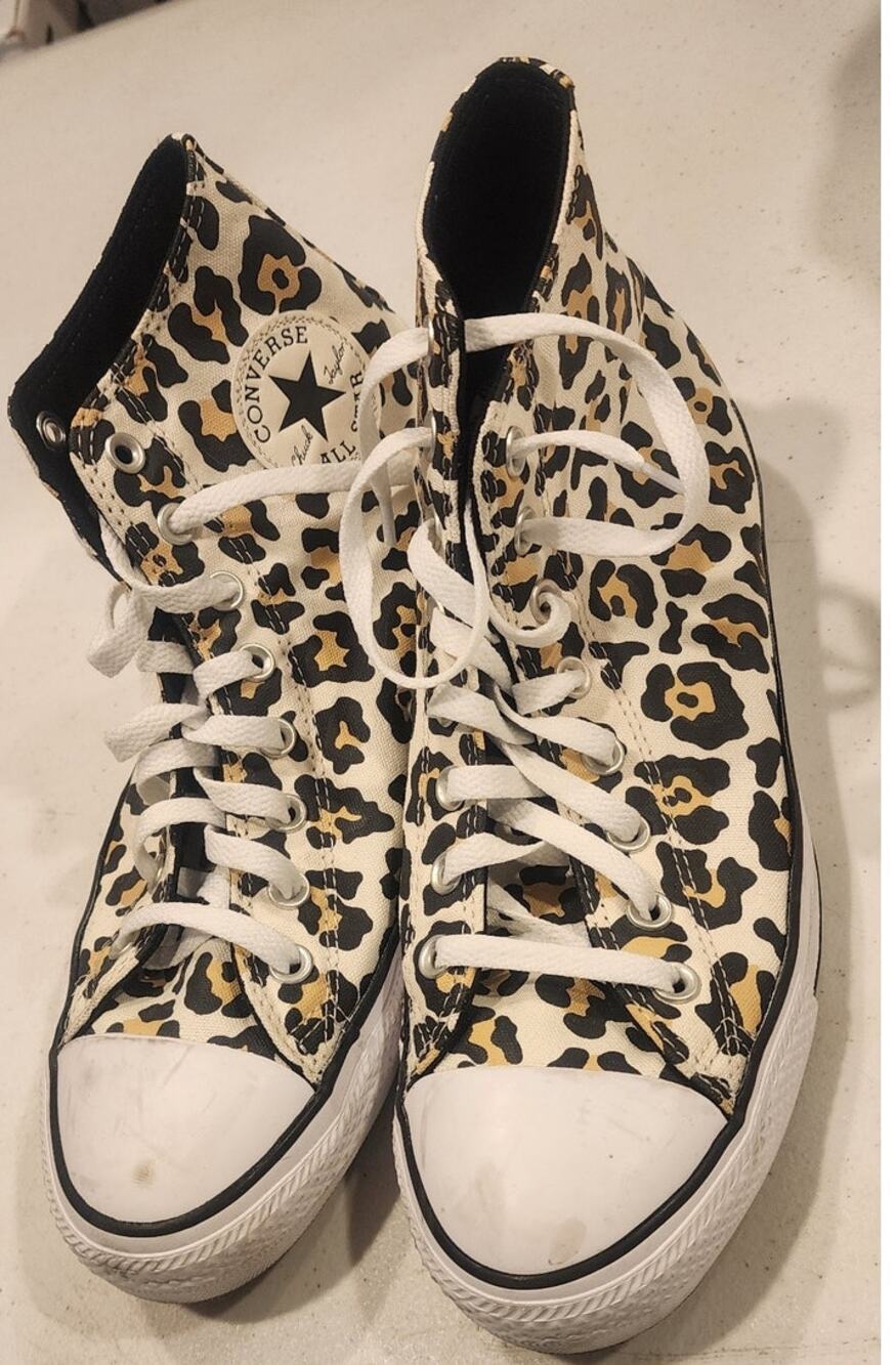 Converse Chuck Taylor All Star Leopard Print High Top Sneakers Womens 11 Mens 9